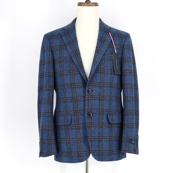 Tommy Hilfiger Men's Navy/Tan Plaid Wool Conrad Modern-Fit Sport Coat Size 38R - Picture 5 of 10